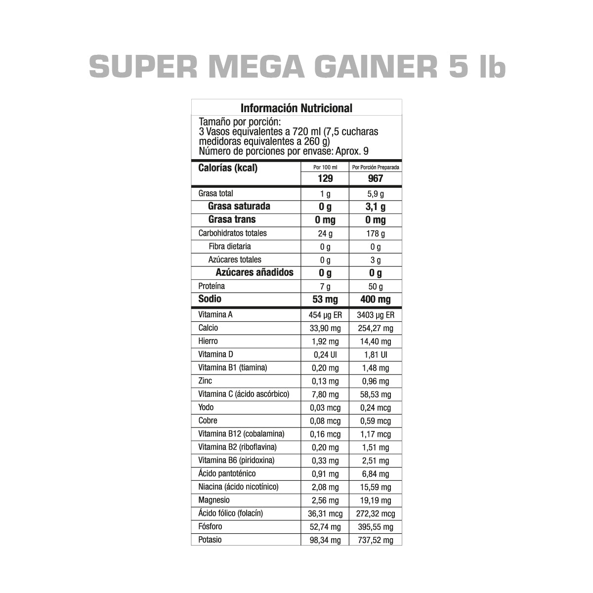 Super Mega Gainer 5lb